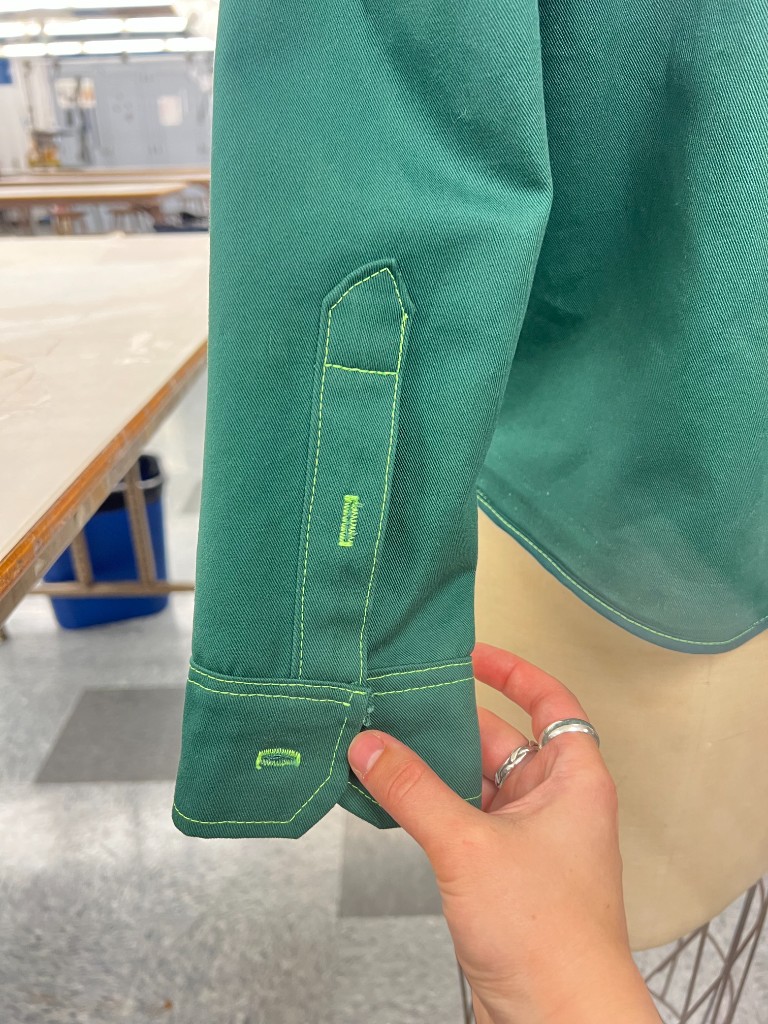 "Slimewear" Dress Shirt cuff and placket detail